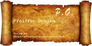 Pfeiffer Orsika névjegykártya